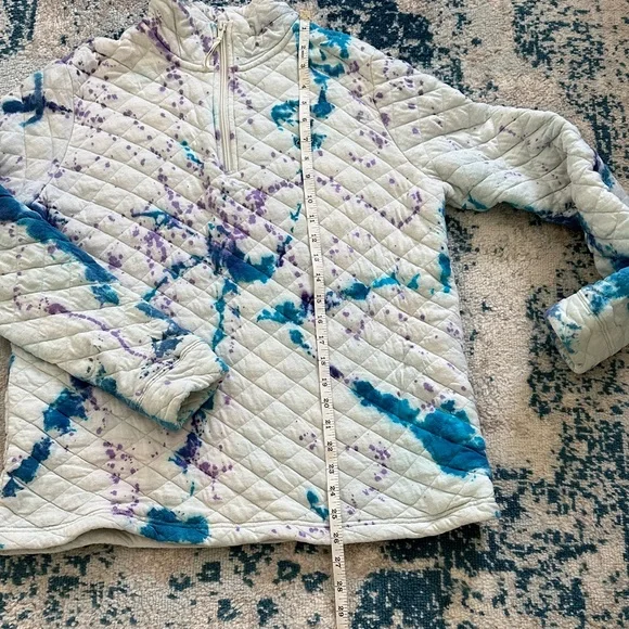 Vineyard Vines Purple and Blue Quilted Pullover tie dye half zip medium cute - Picture 4 of 7